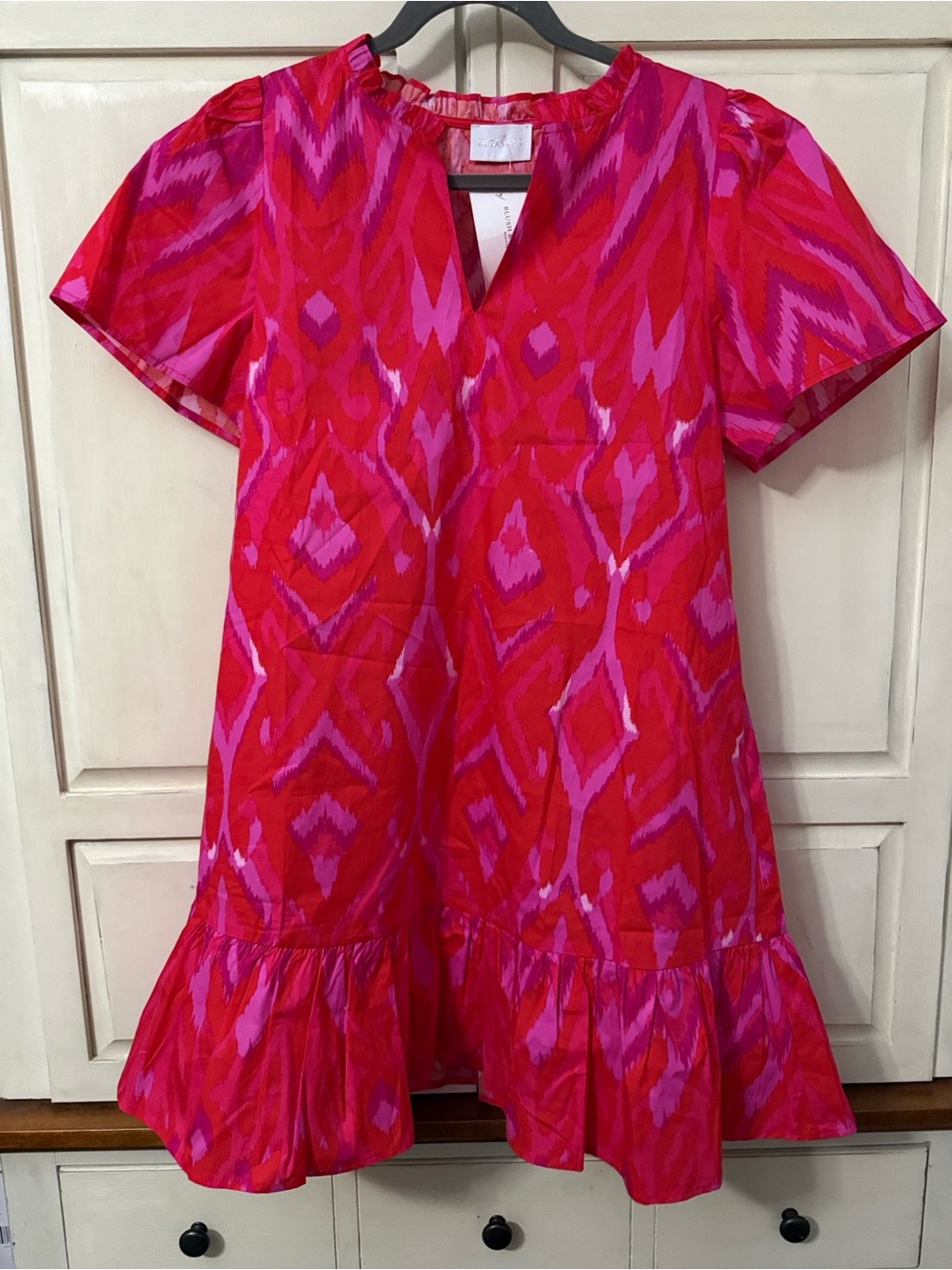 Sugarlips Red and Pink Printed Short Dress